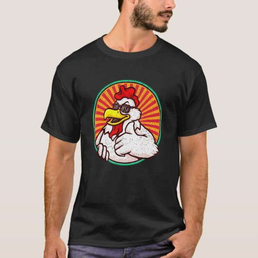 ダサかわレトロニワトリ Tシャツ (正面)
