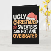 ダサ可愛いクリスマスセーターはトレンドで過大評価の Xmas カード (黄色い花)