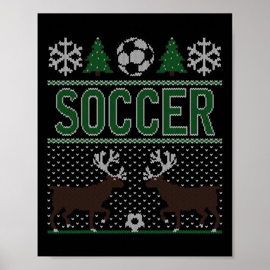 ダサ可愛いクリスマスセーター サッカー ポスター (正面)