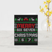 ダサ可愛いクリスマスセーター 67 ろく なな 6 7 ミーム ジョーク カード (黄色い花)