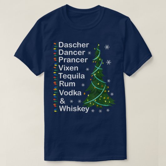 ダシャダンサープランサーヴィエンウィスキーウォッカTequilaAl Tシャツ (デザイン正面)