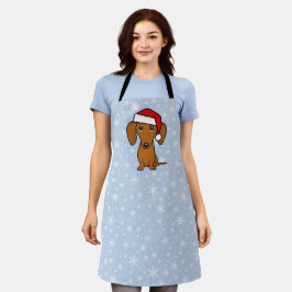 ダシュンサンタかわいいクリスマスウィーナードッグホリデー エプロン