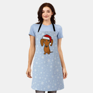 ダシュンサンタかわいいクリスマスウィーナードッグホリデー エプロン