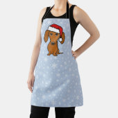 ダシュンサンタかわいいクリスマスウィーナードッグホリデー エプロン (インサイチュ)