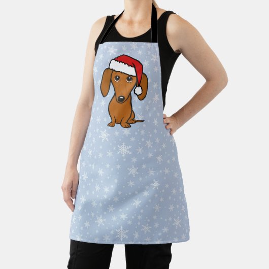 ダシュンサンタかわいいクリスマスウィーナードッグホリデー エプロン (インサイチュ)