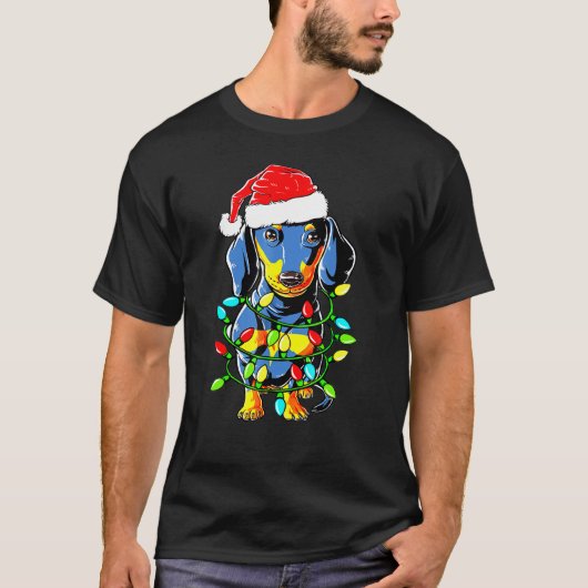 ダシュンサンタのクリスマスツリーライトクリスマスボーイズKi Tシャツ (正面)