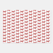 ダシュンダクシードッグシルエットレッドウメリーーフマス ラッピングペーパーシート (正面3)