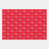 ダシュンダクシードッグシルエットレッドウメリーーフマス ラッピングペーパーシート (正面)