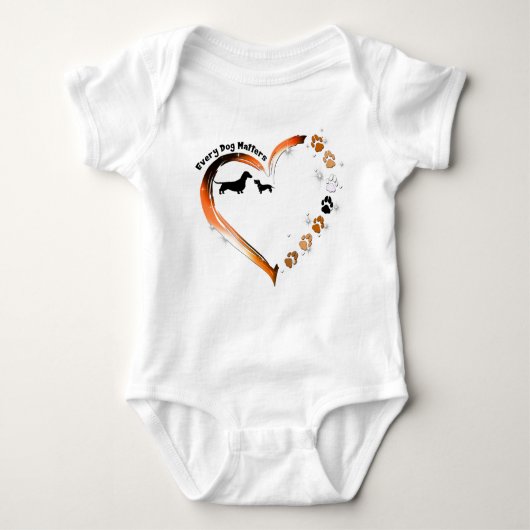 ダシュンダースワンダックすべての犬の問題おもしろい犬ペットの飼い主T ベビーボディスーツ (正面)