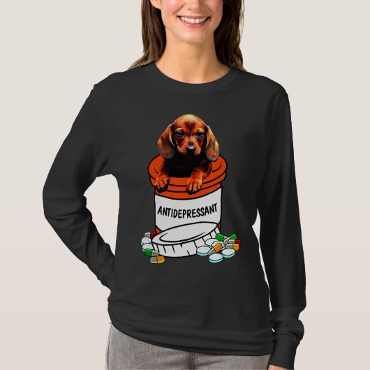 ダシュントうつ病かわいい犬 Tシャツ (正面)