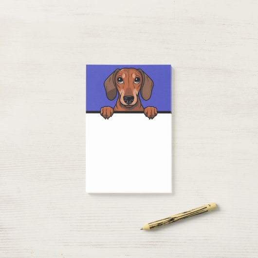 ダシュントかわいいおもしろいウィーナー犬の恋人のギフト ポストイット (デスク上)