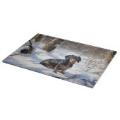 ダシュントが雪のクリスマスを過ごす カッティングボード (角)