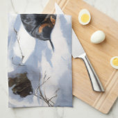 ダシュントが雪のクリスマスを過ごす キッチンタオル (四つ折り)