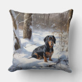 ダシュントが雪のクリスマスを過ごす クッション (正面)