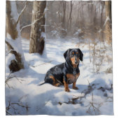 ダシュントが雪のクリスマスを過ごす シャワーカーテン (正面)