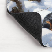 ダシュントが雪のクリスマスを過ごす マウスパッド (コーナー)