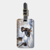 ダシュントが雪のクリスマスを過ごす ラゲッジタグ (正面縦)