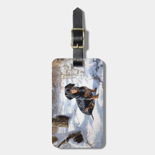 ダシュントが雪のクリスマスを過ごす ラゲッジタグ (正面縦)