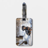 ダシュントが雪のクリスマスを過ごす ラゲッジタグ (裏面縦)