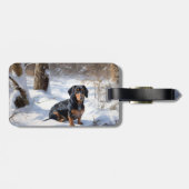 ダシュントが雪のクリスマスを過ごす ラゲッジタグ (裏面横)