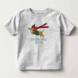 ダシュントが雪の幼児ジャージーTシャツを通る トドラーTシャツ