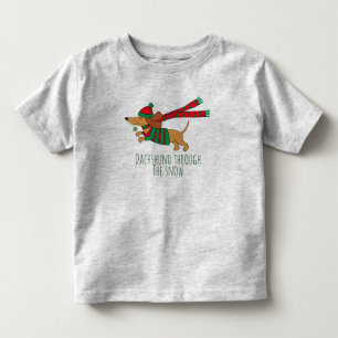 ダシュントが雪の幼児ジャージーTシャツを通る トドラーTシャツ