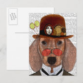 ダシュントとスティームパンクボウリングをする人、 クリケットの投手帽子 ポストカード (正面/裏面)