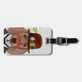 ダシュントとスティームパンクボウリングをする人、 クリケットの投手帽子 ラゲッジタグ (正面横)