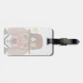 ダシュントとスティームパンクボウリングをする人、 クリケットの投手帽子 ラゲッジタグ (裏面横)