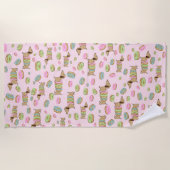 ダシュントとドーナツビーチタオルのプールサイド ビーチタオル (正面)