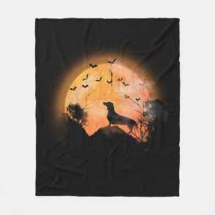 ダシュントとムーンハロウィン フリースブランケット