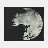 ダシュントとムーンハロウィン フリースブランケット (正面(横))