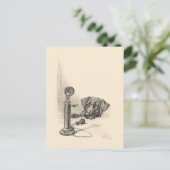 ダシュントとヴィンテージ電話 ポストカード (スタンド正面)