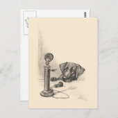 ダシュントとヴィンテージ電話 ポストカード (正面/裏面)