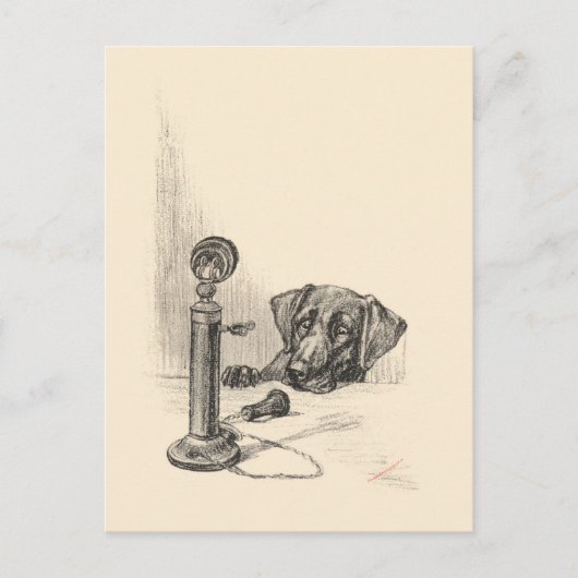 ダシュントとヴィンテージ電話 ポストカード (正面)