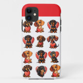 ダシュントと赤いハートバレンタインウォーター色 Case-Mate iPhoneケース (裏面)