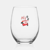 ダシュントのクリスマスシャツおもしろいー_フェリズいけなド ステムなしワイングラス (正面)