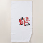 ダシュントのクリスマスシャツおもしろいー_フェリズいけなド ビーチタオル (正面)