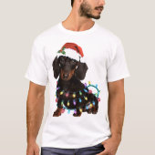 ダシュントのクリスマス犬の美しい帽子の犬 Tシャツ (正面)