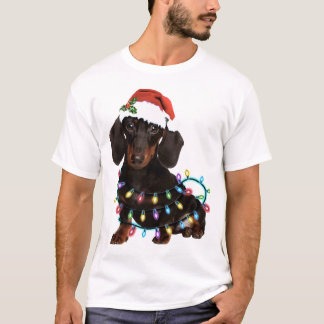 ダシュントのクリスマス犬の美しい帽子の犬 Tシャツ