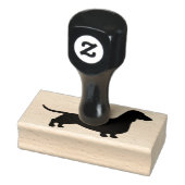 ダシュントのシルエット |なめらかなコーティングされたウィーナー犬 ラバースタンプ (スタンプ)