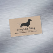 ダシュントのシルエット |ペット飼い犬 |ウインナソーセージ犬 マグネット名刺 (インサイチュ)