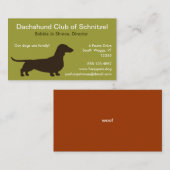 ダシュントのシルエット |ペット飼い犬 |ウインナソーセージ犬 名刺 (正面/裏面)