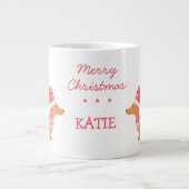 ダシュントのソーセージ犬の恋人のギフトクリスマス ジャンボコーヒーマグカップ (正面)