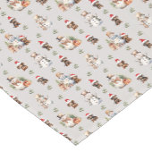 ダシュントの子犬たち：サンタハット、ホリー、雪だるま ショートテーブルランナー (コーナー)