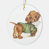 ダシュントの子犬と手紙 セラミックオーナメント (左)