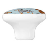 ダシュントの手と骨のパターン青 セラミックノブ (側面)