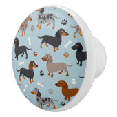 ダシュントの手と骨のパターン青 セラミックノブ (右)