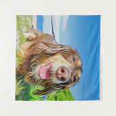 ダシュントは完全に操作された犬のクリスマスPである タペストリー (正面(横))