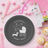 ダシュントウィーナードッグベイビーシャワー男女兼用 ペーパープレート (パーティー)